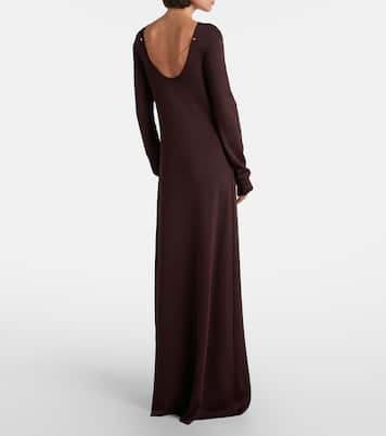 Open-back compact knit maxi dress | Bottega Veneta