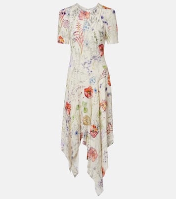 Floral asymmetric midi dress | McQueen