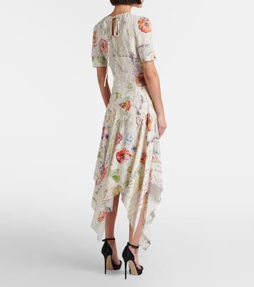 Floral asymmetric midi dress | McQueen
