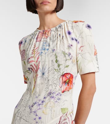 Floral asymmetric midi dress | McQueen