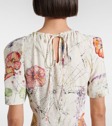 Floral asymmetric midi dress | McQueen