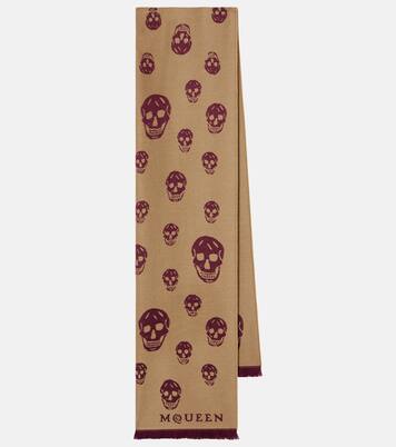 Skull wool jacquard scarf | McQueen