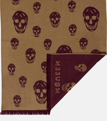 Skull wool jacquard scarf | McQueen