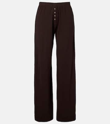 Pointelle cotton wide-leg pants | Leset