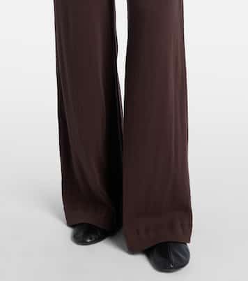Pointelle cotton wide-leg pants | Leset