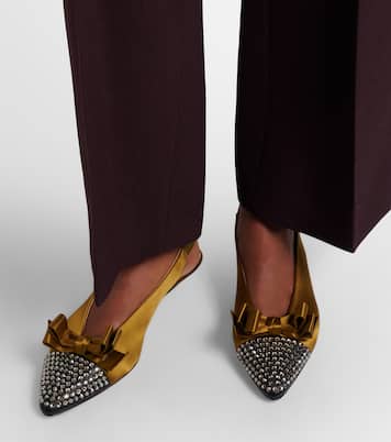 Alba 20 embellished satin slingback pumps | Chloé