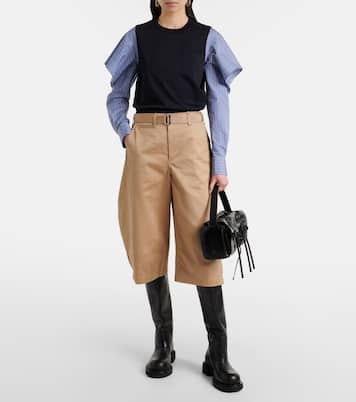 Striped cotton jersey and poplin shirt | Sacai