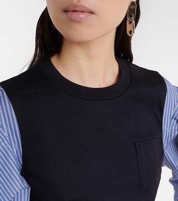 Striped cotton jersey and poplin shirt | Sacai