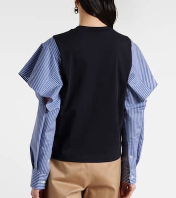 Striped cotton jersey and poplin shirt | Sacai