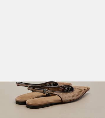 Slingback-Ballerinas aus Leder | Brunello Cucinelli