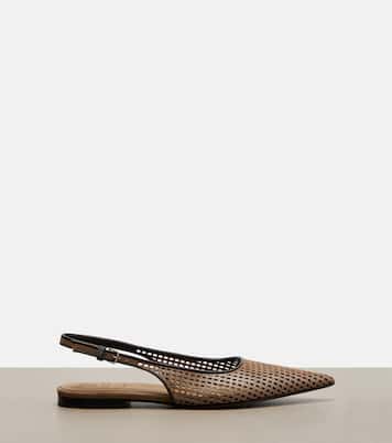 Slingback-Ballerinas aus Leder | Brunello Cucinelli