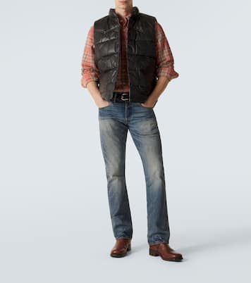 Reversible leather and cotton puffer vest | RRL