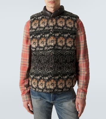 Reversible leather and cotton puffer vest | RRL