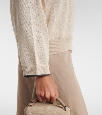 Sequined linen-blend sweater | Brunello Cucinelli