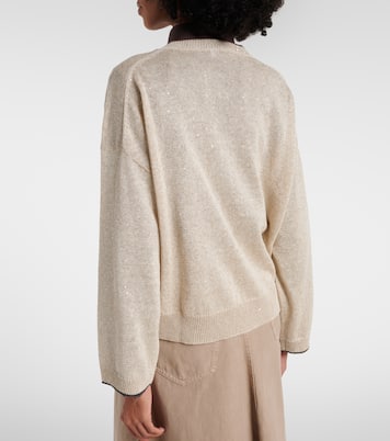 Sequined linen-blend sweater | Brunello Cucinelli