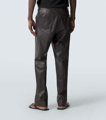 Leather straight pants | Auralee