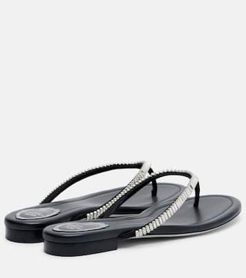 Embellished satin thong sandals | Rene Caovilla