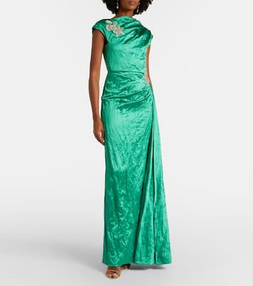 Draped embellished satin gown | Erdem