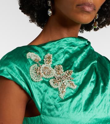 Draped embellished satin gown | Erdem