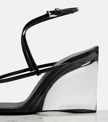 Sandales compensées en cuir verni | Alaïa