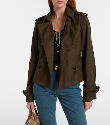 Cropped cotton gabardine trench jacket | Burberry