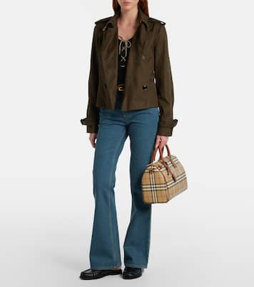 Cropped cotton gabardine trench jacket | Burberry