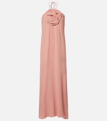 Robe longue à dos nu et appliqués floraux | Adriana Degreas