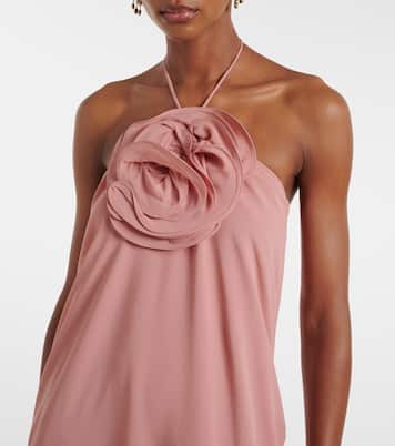 Robe longue à dos nu et appliqués floraux | Adriana Degreas