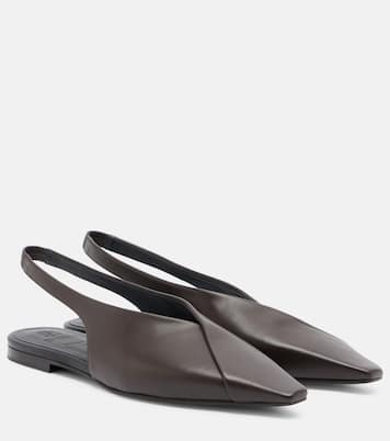 Leather slingback flats | Brunello Cucinelli
