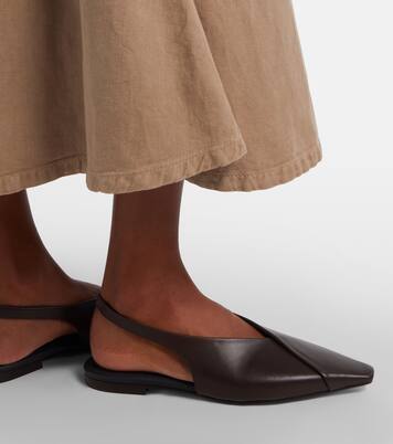Leather slingback flats | Brunello Cucinelli