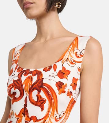 Majolica silk-blend charmeuse midi dress | Dolce&Gabbana