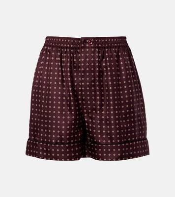 Printed silk satin shorts | Saint Laurent