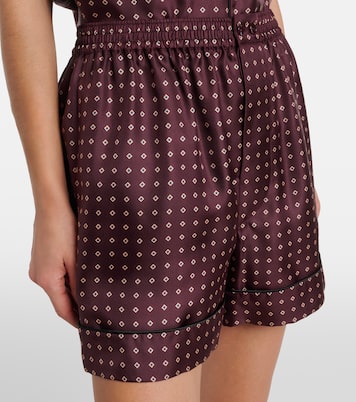 Printed silk satin shorts | Saint Laurent