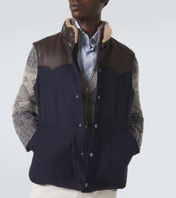 Weste aus Wolle mit Shearling | Brunello Cucinelli