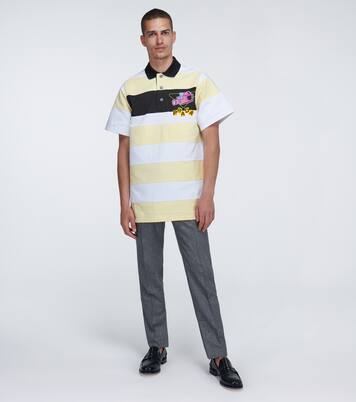 Camera printed striped polo shirt | Prada