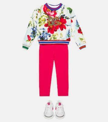 Sweat-shirt imprimé en coton à logo | Dolce&Gabbana Kids