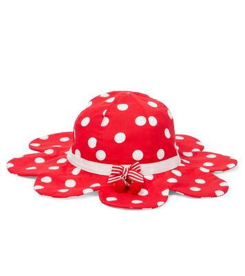 Polka-dot cotton poplin sun hat | Monnalisa