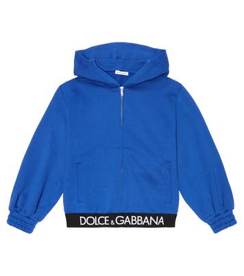 Sweat-shirt à capuche zippé en coton | Dolce&Gabbana Kids