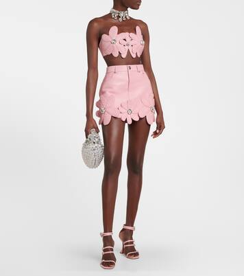 Bustier-Top Mussel Flower aus Leder | Area