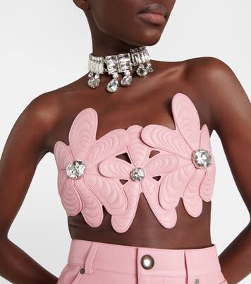 Bustier-Top Mussel Flower aus Leder | Area