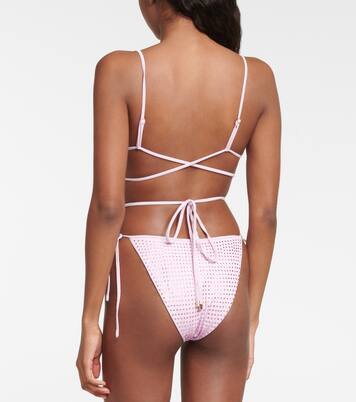 Haut de bikini triangle à ornements | Self-Portrait