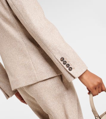 Blazer cruzado de mezcla de lana | Brunello Cucinelli