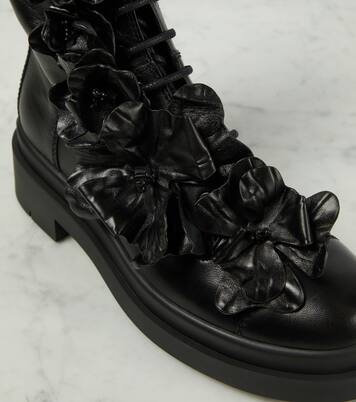 Nari Flowers leather combat boots | Jimmy Choo