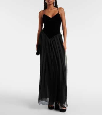 Verzierte Plateausandalen aus Veloursleder | Rene Caovilla