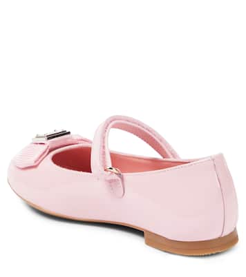 Bow-detail patent leather ballet flats | Dolce&Gabbana Kids