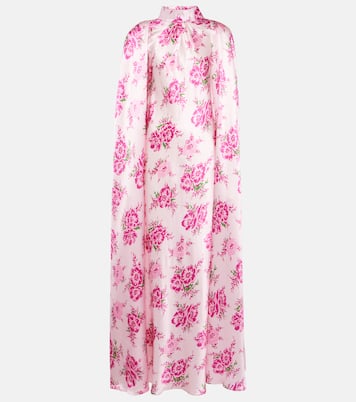 Robe longue en satin de soie à fleurs | Rodarte