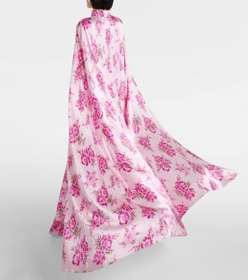 Robe longue en satin de soie à fleurs | Rodarte