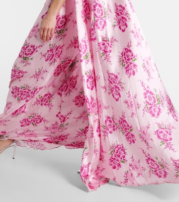 Robe longue en satin de soie à fleurs | Rodarte