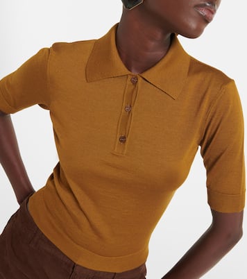 Cashmere, wool and silk polo shirt | Saint Laurent