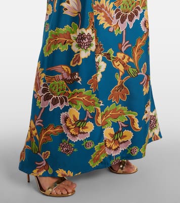 Vestido largo Roy en sarga de seda estampado | La DoubleJ